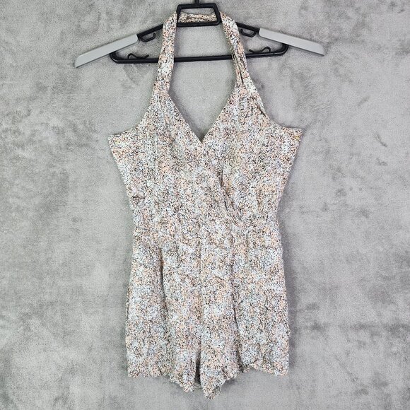 Women's BCBG Generation Halter Neck Pink & White Romper 2" Inseam Size M - Picture 11 of 13